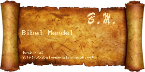Bibel Mendel névjegykártya